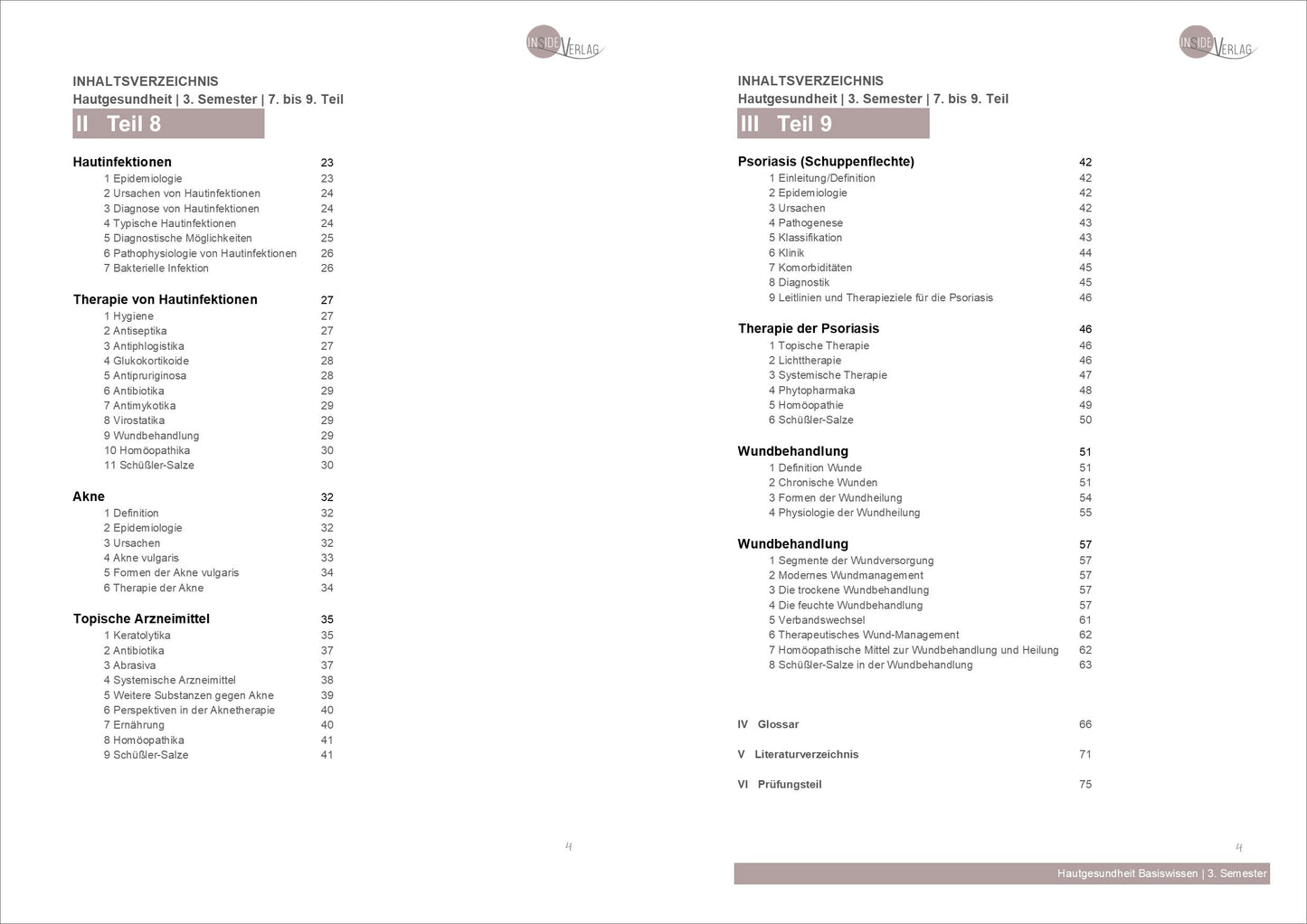 Weiterbildung Diplom Hautanalytiker Semester 3