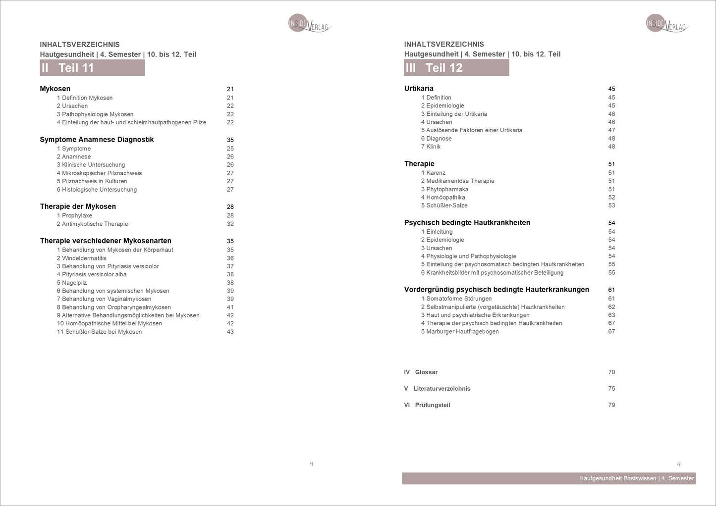 Weiterbildung Diplom Hautanalytiker Semester 4
