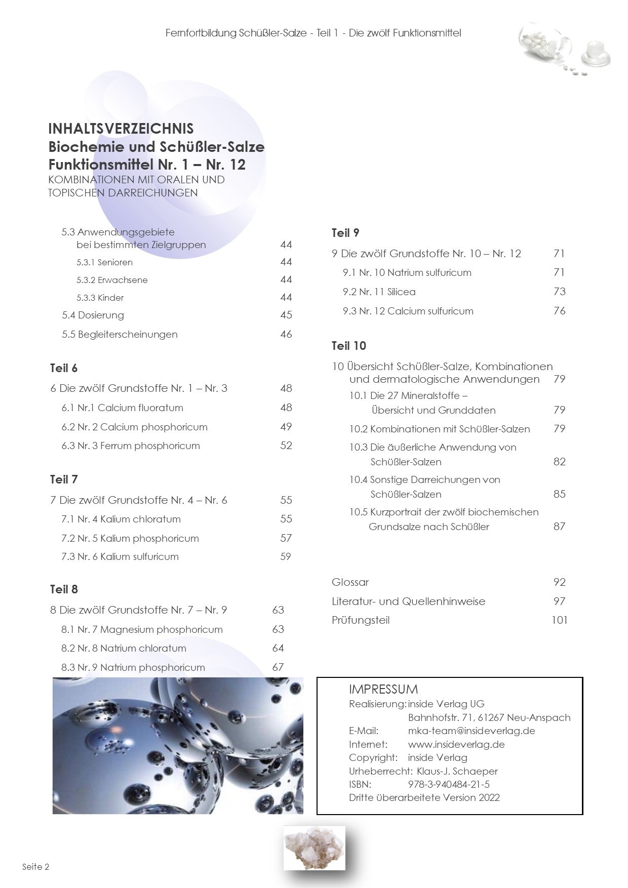 Fernfortbildung Biochemie und Schüßler-Salze Teil 1