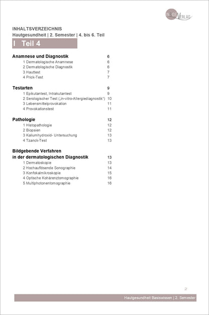 Weiterbildung Diplom Hautanalytiker Semester 2